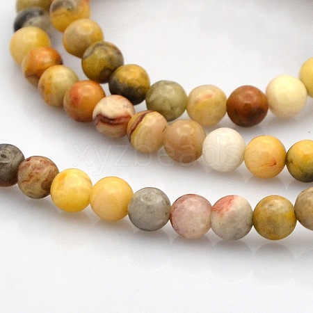 Natural Crazy Lace Agate Round Beads Strands G-N0120-16-4mm-1