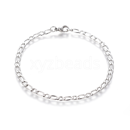 Tarnish Resistant 304 Stainless Steel Figaro Chain Bracelets BJEW-E369-10P-1