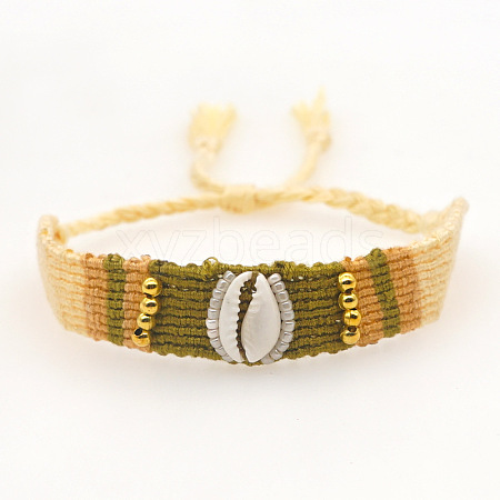 Unique Hand-Woven Cowrie Shell Adjustable Cord Bracelets for Women AO5455-5-1