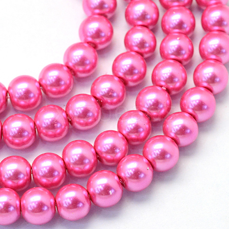 Baking Painted Glass Pearl Round Bead Strands HY-Q003-10mm-54-1