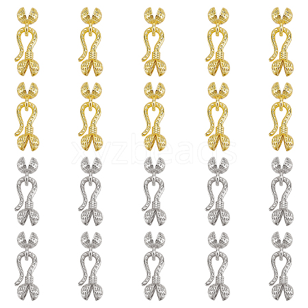 20Pcs 2 Colors Brass Hook and S-Hook Clasps KK-ME0002-92-1