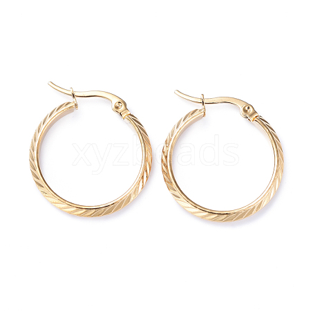 201 Stainless Steel Hoop Earrings EJEW-I245-04G-1