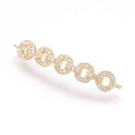 Brass Micro Pave Cubic Zirconia Links ZIRC-E124-46G-1