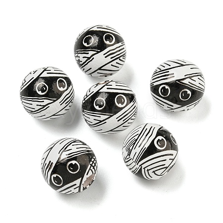 Halloween Series Wood European Beads WOOD-U002-01B-1