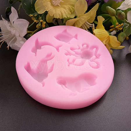 Marine Animals Shape DIY Food Grade Silicone Molds AJEW-P046-19-1