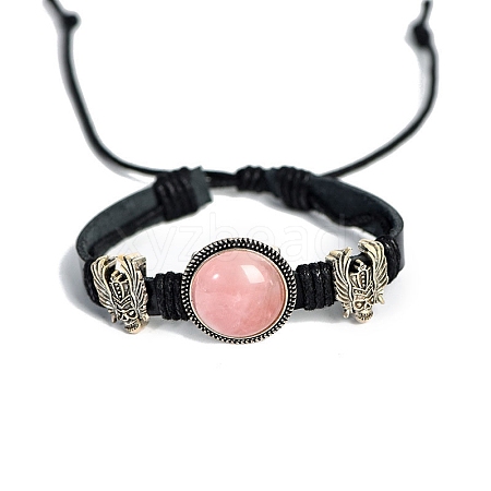 Natural Rose Quartz with Alloy Bracelets PW-WG4310E-02-1