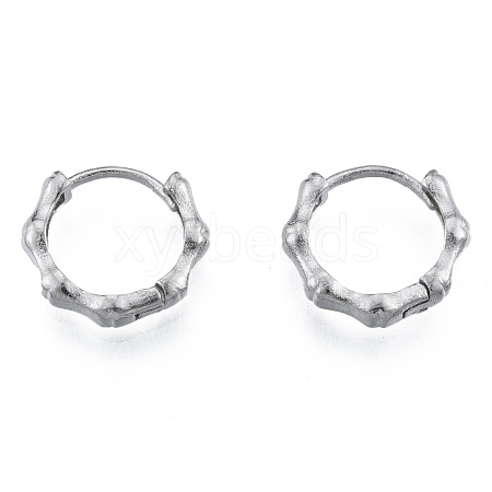 Non-Tarnish 316 Surgical Stainless Steel Bamboo Stick Hoop Earrings for Men Women EJEW-N052-12-1