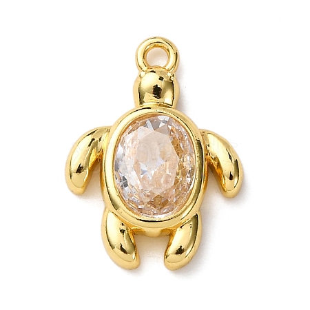 Brass with Cubic Zirconia Pendants KK-C119-11G-1