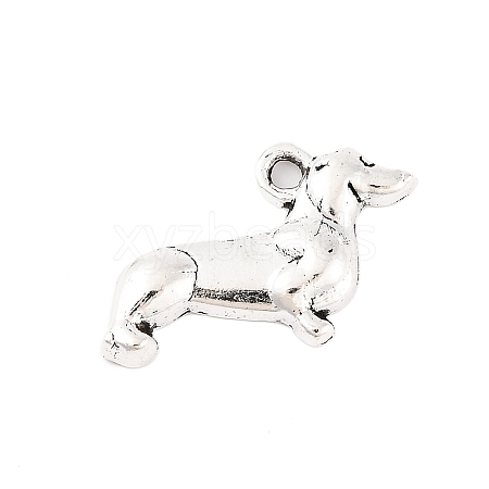 Tibetan Style Zinc Alloy Puppy Pendants X-TIBEP-R334-013AS-RS-1