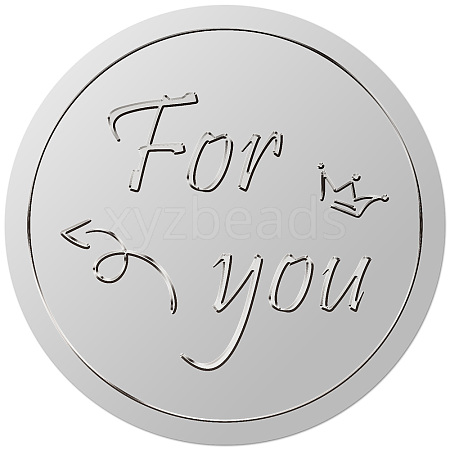 Custom Round Silver Foil Embossed Picture Stickers DIY-WH20008-005-1