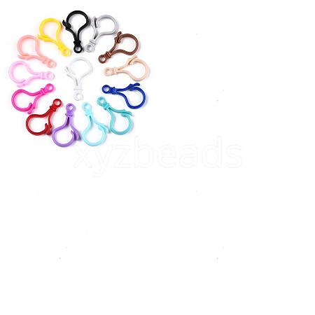 Unicraftale 150Pcs Opaque Solid Color Bulb Shaped Plastic Push Gate Snap Keychain Clasp Findings KY-UN0001-06-1