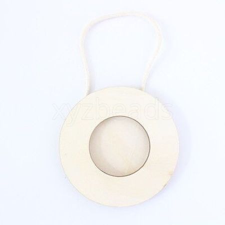Wood Photo Frame Pendants WOOD-WH0021-31-1