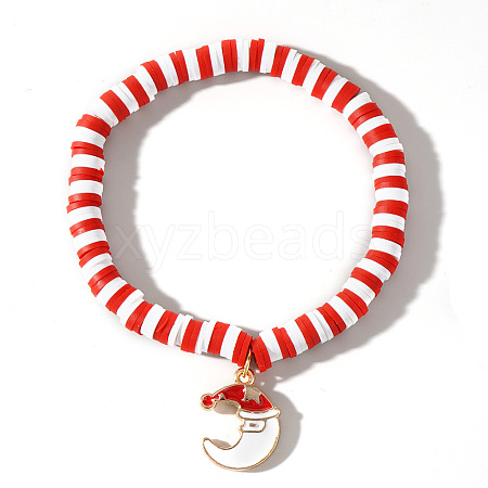 Elegant Christmas Handmade Polymer Clay Heishi Beaded Stretch Bracelets EN0725-1-1