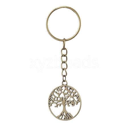 Tibetan Style Alloy Tree of Life Keychains KEYC-JKC00693-01-1