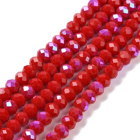 Electroplate Opaque Solid Color Glass Beads Strands X1-EGLA-A034-P6mm-L04-1