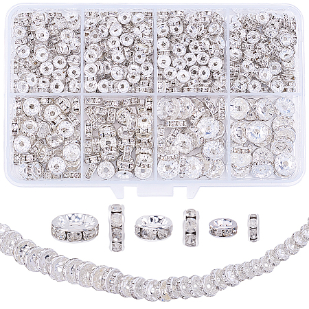 520Pcs Brass Rhinestone Spacer Beads RB-PA0001-07A-1