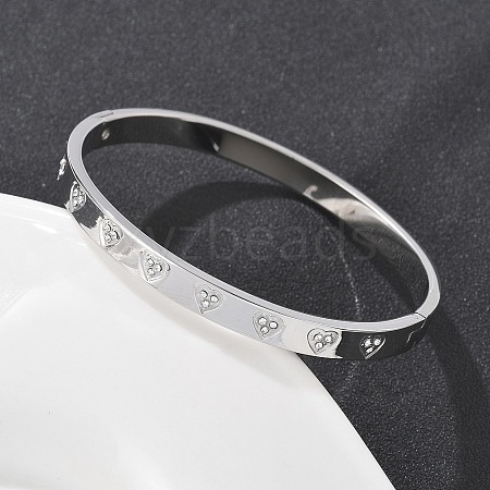 304 Stainless Steel Rhinestone Bangles for Women BJEW-Z092-15P-1