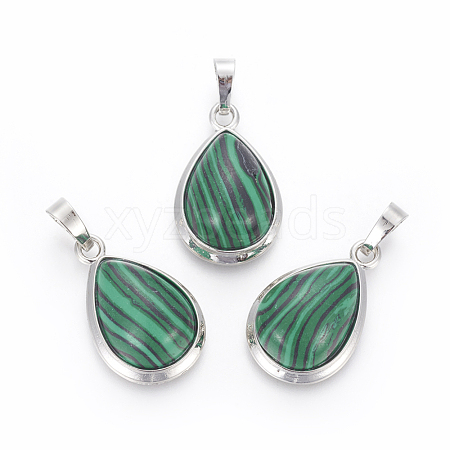 Synthetic Malachite Pendants G-L512-C01-1