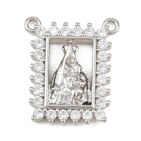 Brass Micro Pave Clear Cubic Zirconia Pendants KK-CBA6A75-48C-P-1