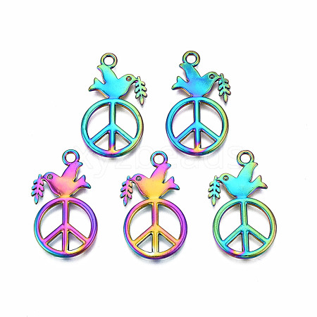 Rainbow Color Alloy Pendants PALLOY-N163-118-NR-1