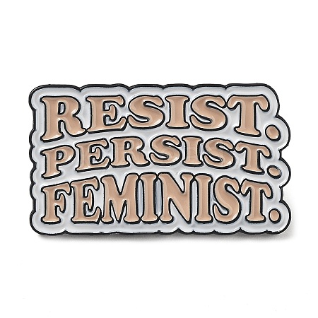 Word Resist Persist Femenist Enamel Pins JEWB-Q034-01G-1