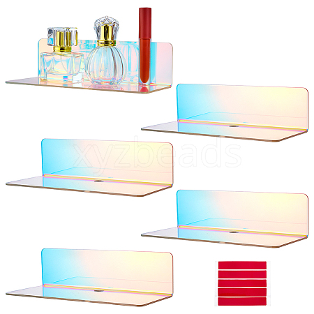 Iridescent Acrylic Wall Mounted Adhesive Router Storage Rack DIY-WH0430-185-1