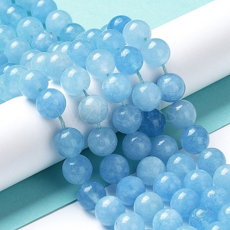 Natural Green Jade Imitation Aquamarine Beads Strands G-B046-08A-1
