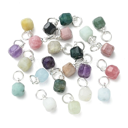 Natural Mixed Gemstone Pendants PALLOY-JF05297-01-1