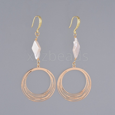 Brass Dangle Earrings EJEW-JE03753-03-1