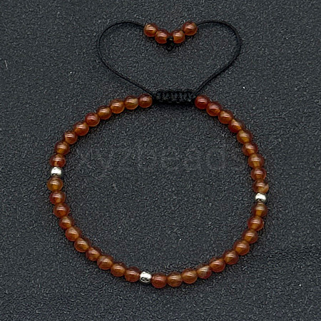 Adjustable Natural Carnelian Braided Beaded Bracelets for Women LG9619-4-1