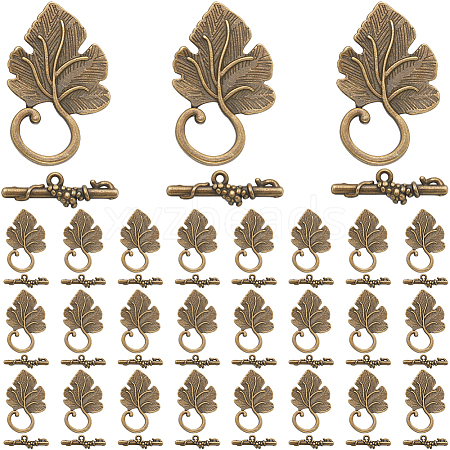30Pcs  Alloy Toggle Clasps FIND-SP0001-56AB-1
