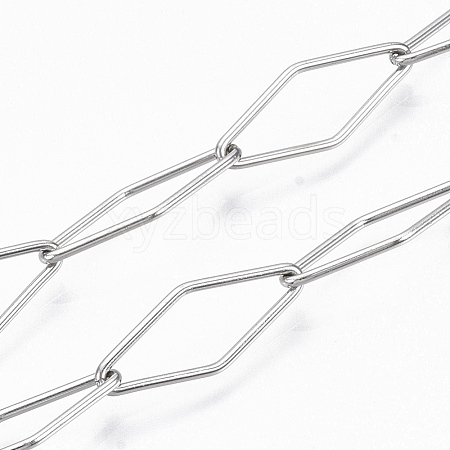 Tarnish Resistant 201 Stainless Steel Rhombus Link Chains CHS-S006-JN959-1-1