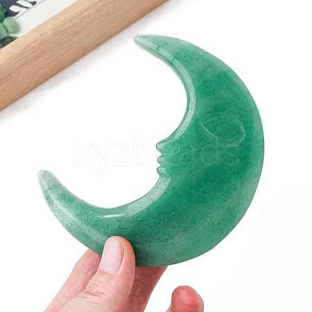 Natural Green Aventurine Moon Display Decorations PW-WG1569E-01-1