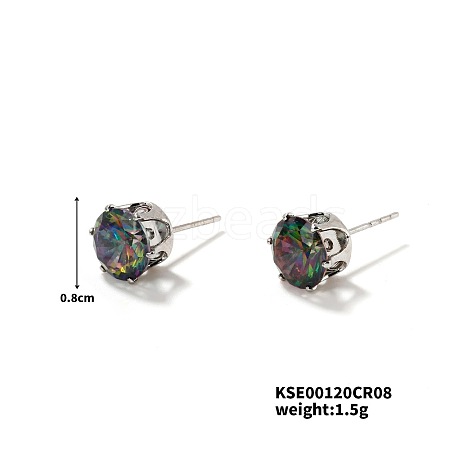 Colorful Crystal Stud Earrings for Women AI0477-1