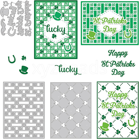 3Pcs 3 Styles Saint Patrick's Day Carbon Steel Cutting Dies Stencils DIY-WH0309-791-1