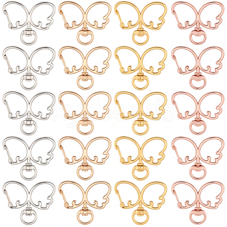 20Pcs 4 Colors Alloy Swivel Clasps FIND-SC0017-27-1