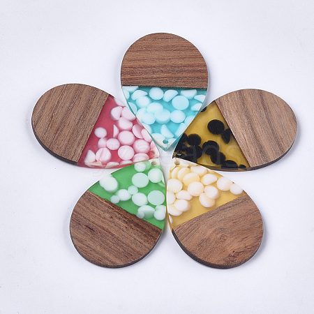 Resin & Walnut Wood Pendants RESI-S358-80-1