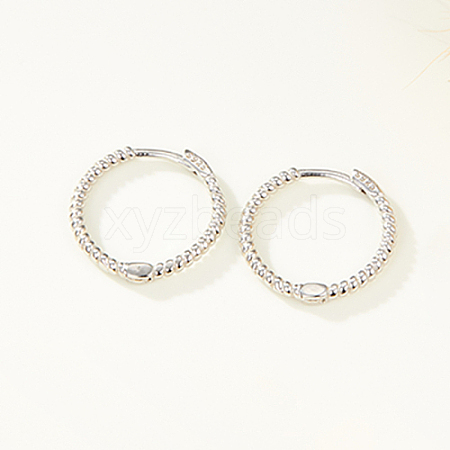 Anti-Tarnish Rhodium Plated 925 Sterling Silver Hoop Earrings EC3534-4-1