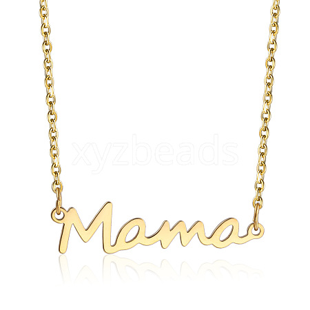 Simple Stainless Steel Mama Link Chain Necklaces for Mother's Day QW8429-8-1