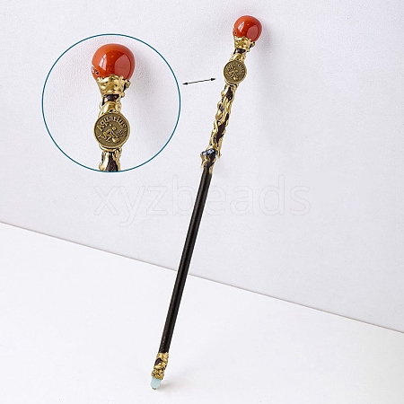 Natural Red Jasper Twelve Constellation Magic Wand PW-WG31255-01-1