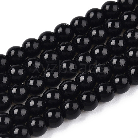 Opaque Solid Color Glass Beads Strands GLAA-T032-P10mm-01-1