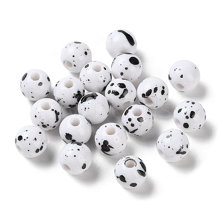 Printed Opaque Acrylic Round Beads LS-ACRP-P001-01A-01-1