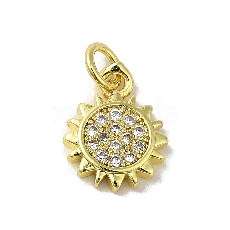 Real 18K Gold Plated Brass Pave Cubic Zirconia Pendants KK-M283-09B-01-1