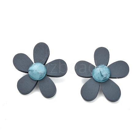 Alloy Plastic Studs Earrings for Women EJEW-K280-01A-1