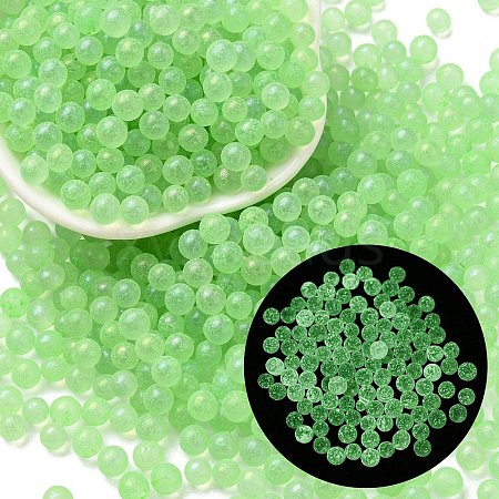 Luminous Glow in the Dark Transparent Glass Round Beads GLAA-F124-B09-1