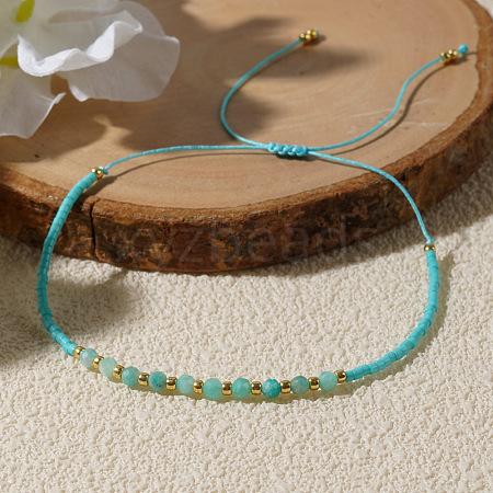 Natural Amazonite Beads Braided Bead Bracelets LS-KZ2587-3-1