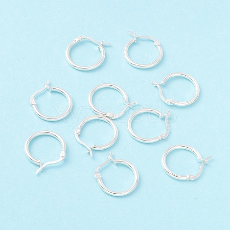 925 Sterling Silver Hoop Earrings STER-P047-13B-S-1