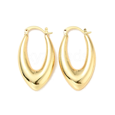 Rack Plating Brass Chunky Hoop Earrings for Women EJEW-G288-35E-G-1
