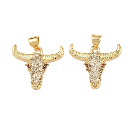 Brass Micro Pave Cubic Zirconia Pendants KK-F919-39B-G-1