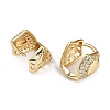 Brass Micro Pave Clear Cubic Zirconia Hoop Earrings for Women EJEW-U030-04G-01-2